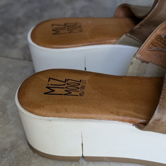 Miz Mooz 'Pollock' Leather Platform Sandals (women's 40) - Picture 6 of 11